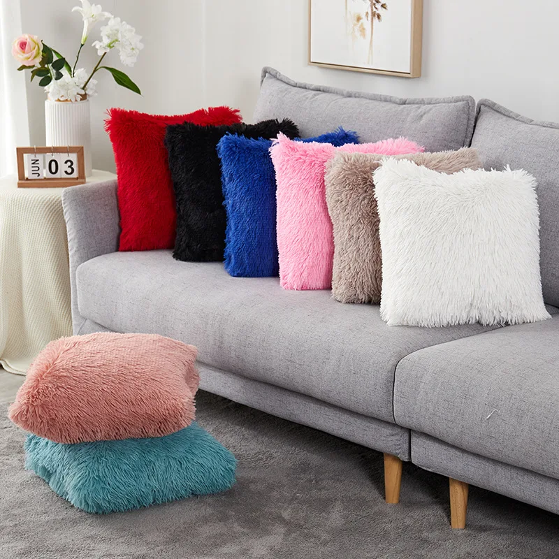 

13color Soft Fur Plush Cushion Cover Home Decor Pillow Covers Living Room Bedroom Sofa Decorative Pillowcase Shaggy Fluffy Cover