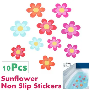 

10pcs Anti Slip Bathtub Stickers Non Slip Bathtub Mat Colorful Flower Self-Adhesive Bathtub Anti Slip Stickers Bath Tub Bathroom