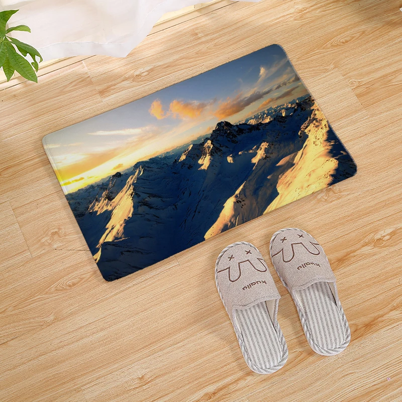 Natural Scenery Print Home Mat Outdoor Doormat Kitchen Floor Carpet Rugs Insole Kitchen Rugs Indoor Bathroom Non-slip Floor Mats