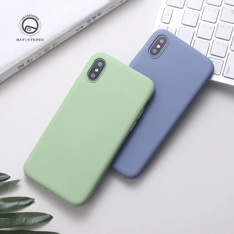 

Silicone Solid Color Case for iPhone 11 Pro MAX X XS Max 7 8 Candy Phone Cases for iPhone 11 7 6 6S 8 Plus Soft Cover