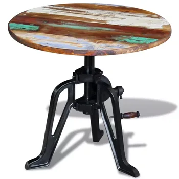 

vidaXL Side Table Solid Reclaimed Wood Cast Iron 60 x (42 - 63)cm 243296