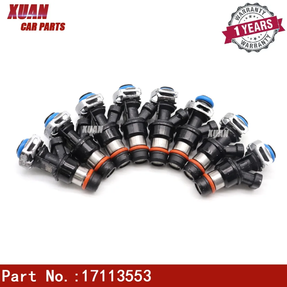 XUAN 8 шт./компл. Форсунка топливного инжектора 17113553 для GMC Savana, Sierra YUKON HUMMER H2 ISUZU ASCENDER BUICK renier CADILLAC ESCALADE