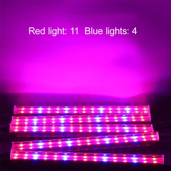 

5pcs Flower Bloom Greenhouse For Indoor Plant Hydroponic 6W 265V Tube LED Grow Light Bar Full Vegetable Strips Aluminum