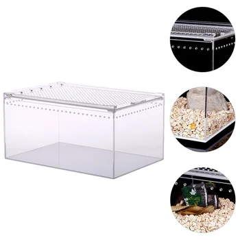 

1pc Reptile Nest Acrylic Feeding Box Reptile Supplies for Spider Lizard Chameleon Tree Frog