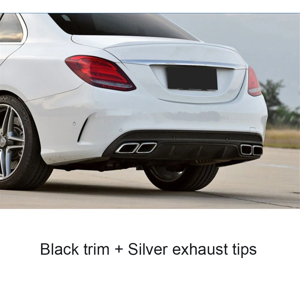 Автомобильный задний бампер диффузор спойлер для Benz W205 Sport 4 двери C180 C200 C300 C43 с AMG посылка- не для C63S - Цвет: Style 2