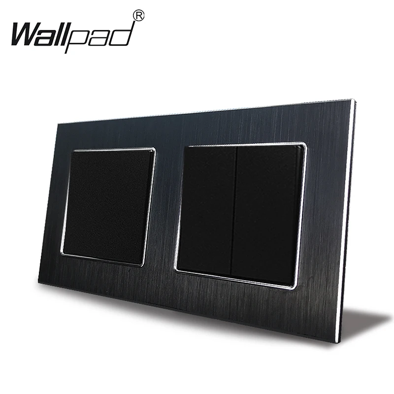 EU 1 Gang и 2 Switch Wallpad 110V-240V AC алюминиевая пластина 16A 156*86mm 3 Button Rocker высветильник ель