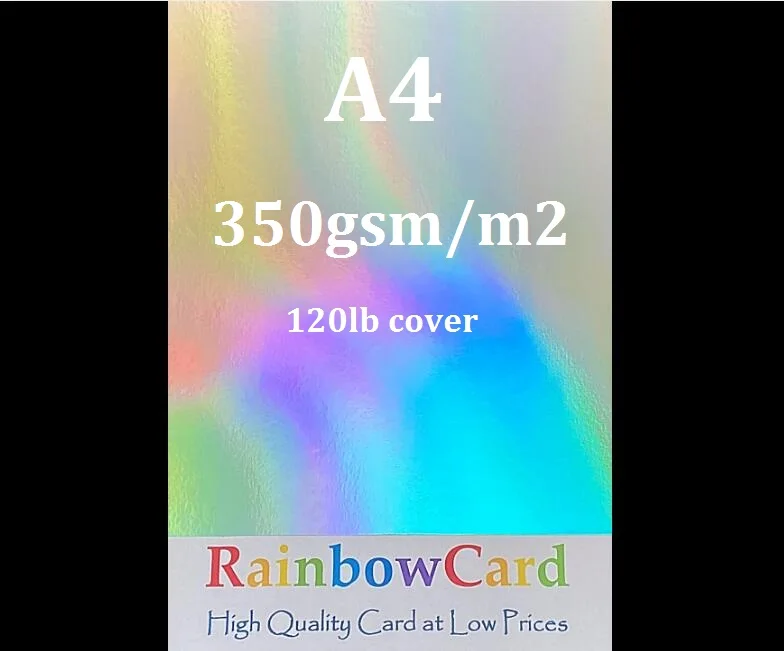 350gsm Single Side Silver Rainbow Holographic Craft Card Thick Paper  Cardstock 10/20/30 - You Choose Quantity - Letter Pad / Paper - AliExpress