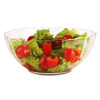 

Glass Bowl Large Transparent Salad Bowl Soup Bowl Bowl Tableware Fruit Plate Ramen Rice Bowl Bowl for Soup Flower Shaped Bowl