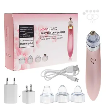 

Electric Facial Pore Cleanser Skin Cleaner Dirt Vacuum Acne Pimple Spot (4 Head ,Color: White,Pink)XUF