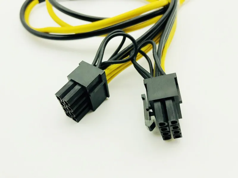 Новый Мощность кабель pci-e видеокарта Dual 8pin (6 + 2) сплиттер Питание шнур провод с