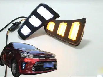

Fast delivery Led daytime running lights+moving turn signal+blue night mode+remote control for Kia PEGAS
