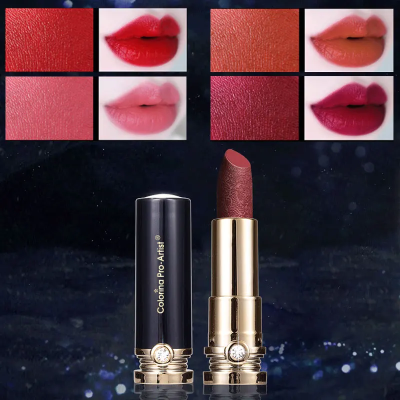 

Starlight Diamond Color Velvet Lipstick Waterproof Sweat Resistant Simple Easy To Unload Color Rendering Lasting 3.5g