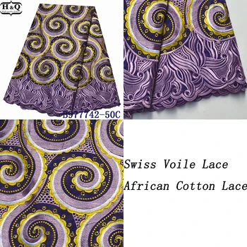 

Purple Lace 2020 Swiss Voile Lace In Switzerland With 100% Cotton African Dry Lace Fabric Nigerian Embroidered Lace For Costumes