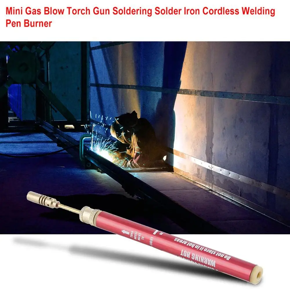 Mini Pink Gas Blow Torch Soldering Solder Iron Cordless Welding Pen Burner Welding Torch Tubane Torch
