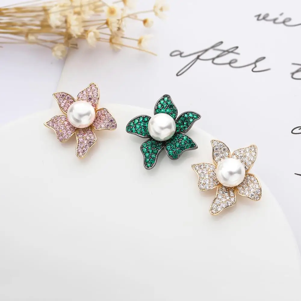 Classic Cubic Zircon Star Earrings for Wedding, Crystals Stud Earring for Bride, Women Girl Gift CE11048