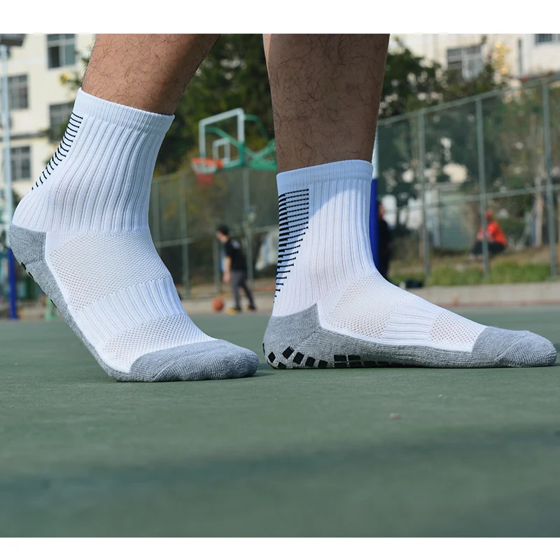 Sports Anti Slip Men Soccer Socks High Quality Soft Breathable Thickened Towel Bottom Football Training Cycling Hiking Socks