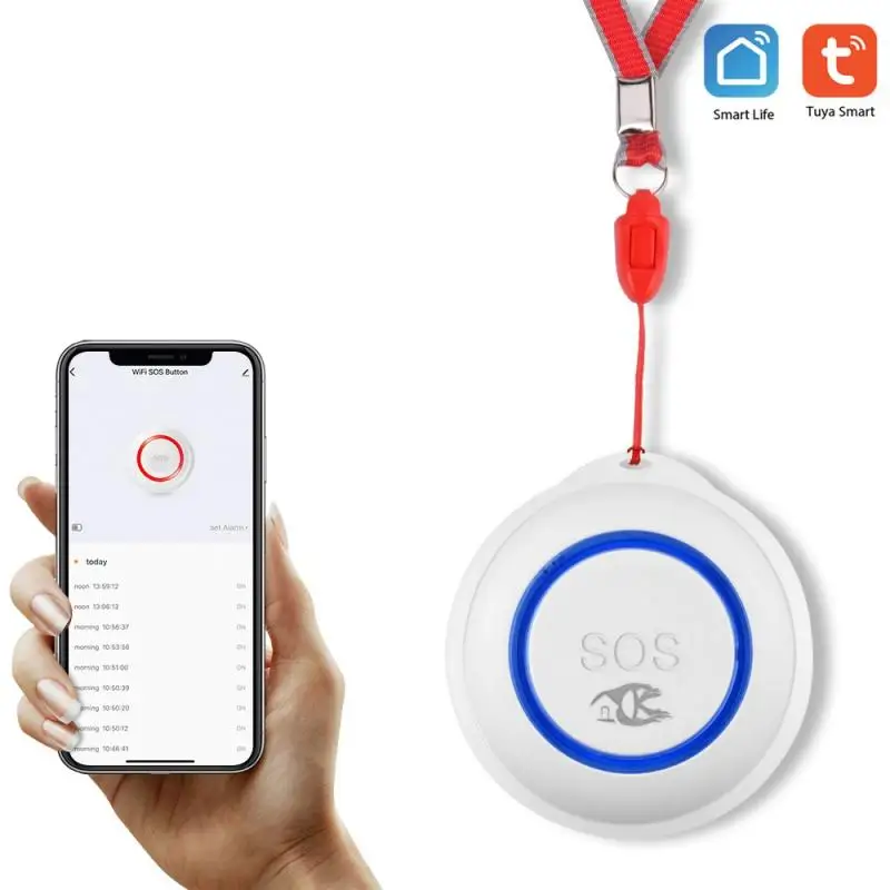 

TUYA WIFI SOS Button Smart Wireless Sensor Alarm Elderly Alarm Waterproof Emergency Help Alarm Switch Work With Tuya WIF