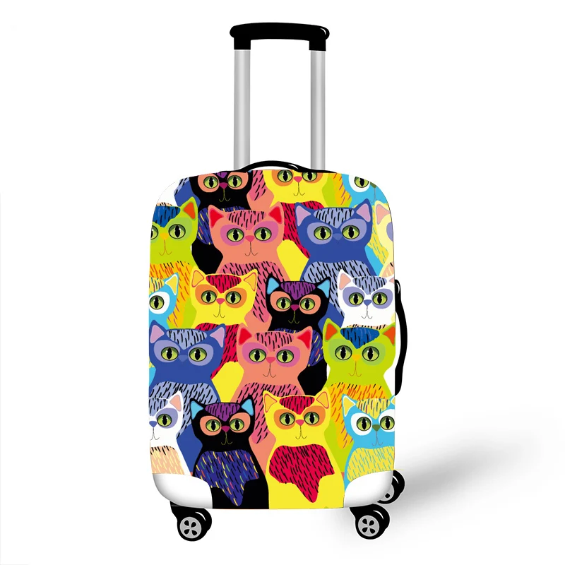 Эластичный Чемодан защитный чехол для чемодана Защитная крышка тележка Чехлы 3DTravel аксессуары с рисунком кота T10001