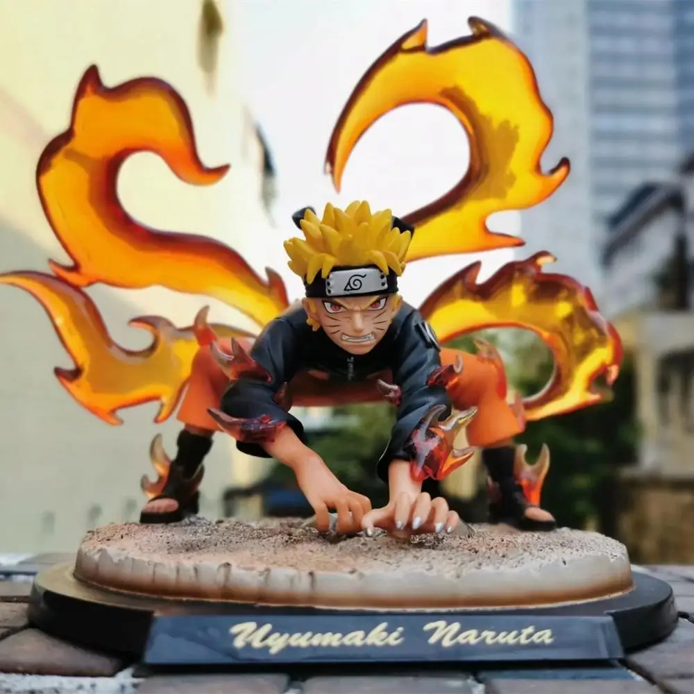 Naruto Kyuubi Kurama Statue Diorama PVC Action Figure Anime Naruto Shippuden Uzumaki Naruto Figurine Collectible Toys Doll Gift