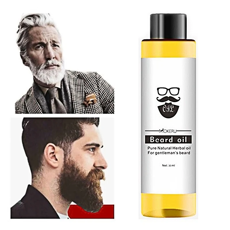 Горячая 00% Органическая борода масло 30 мл продукты для выпадения волос спрей масло для роста бороды для мужчин борода рост оптом