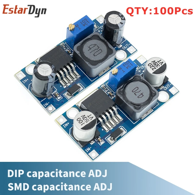 

100pcs/lot LM2596S LM2596 ADJ DC-DC Step-down module 5V/12V/24V adjustable Voltage 3.2V to 40V Power Supply Regulator module