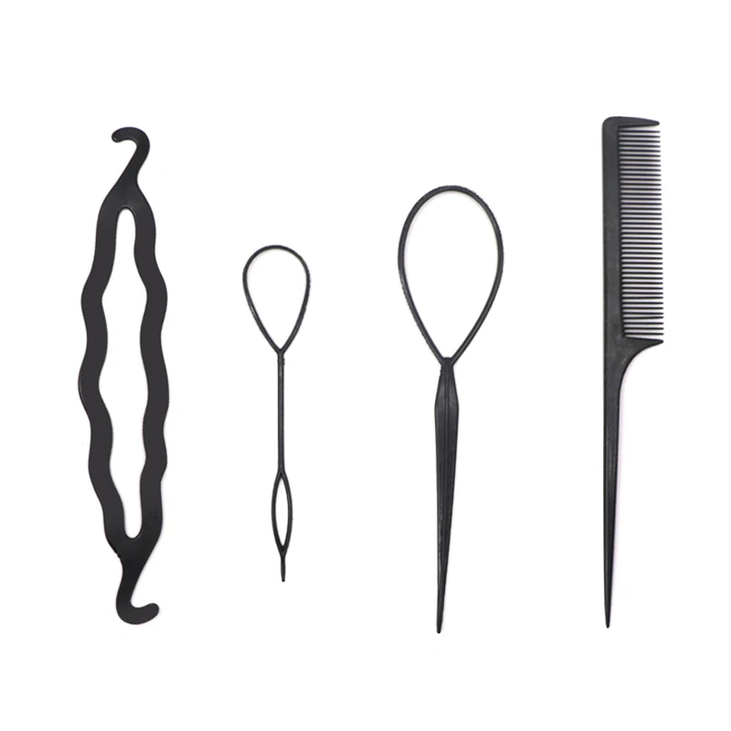 4pcs Ponytail Creator Messy Bun Curly Hair Styling Tools