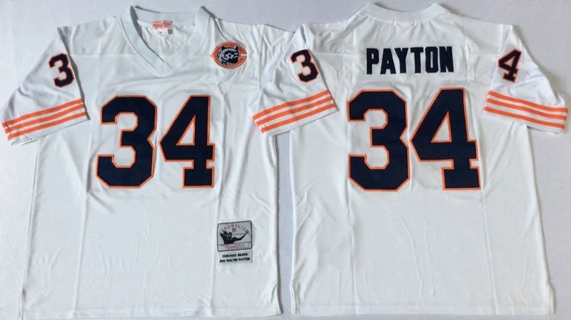 Stitiched, Chicago, Jim McMahon, William Perry, Walter Payton, Dick Butkus, Gale Sayers, Mike Singletary, Throwback for men Jersey - Цвет: Серый