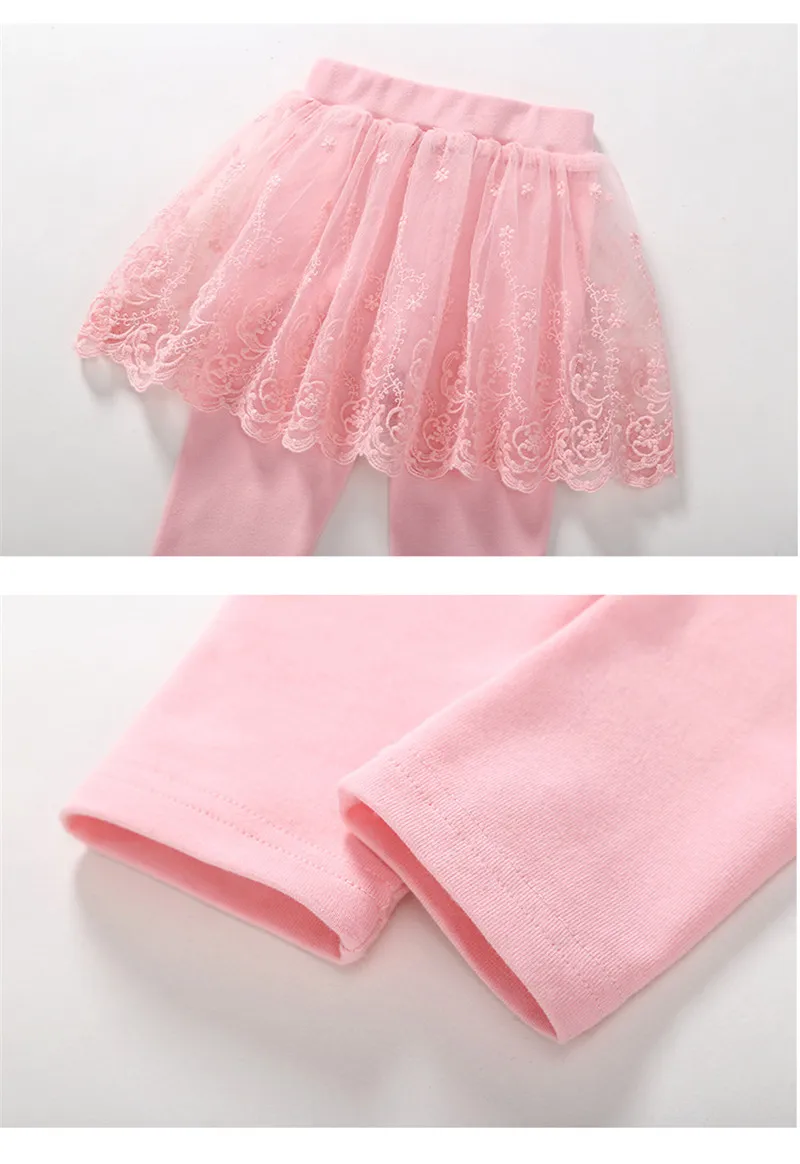 2021 Cotton Baby Girls Leggings Lace Princess Skirt-pants Spring Autumn Children Slim Skirt Trousers for 2-7 Years Kids Clothes