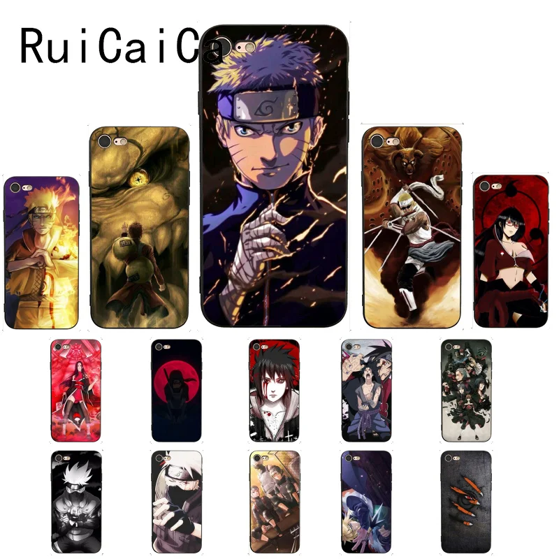 

RuiCaiCa Naruto fashion anime TPU Soft Silicone Black Phone Case For iPhone 8 7 6 6S Plus X XS MAX 5 5S SE XR 11 11pro 11promax