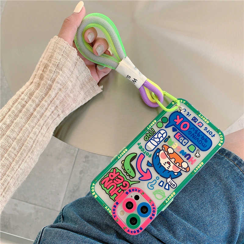 Korea Cute Graffiti label tide Crocodile Case