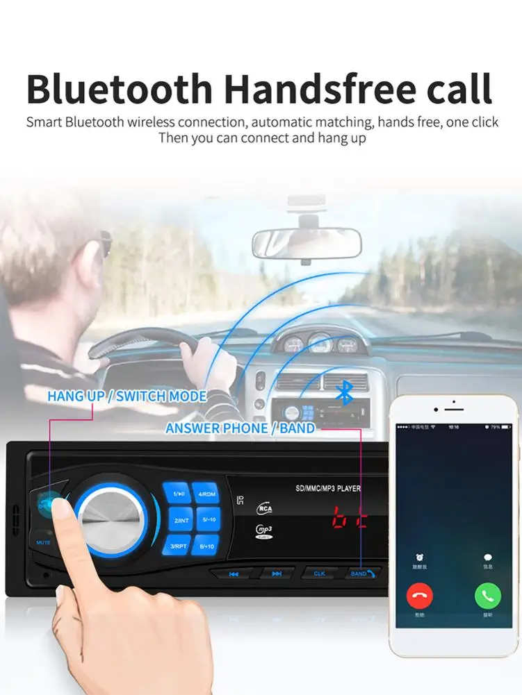 12 В автомобильное радио FM радио Bluetooth стерео плеер дистанционное управление SD USB AUX MP3 плеер