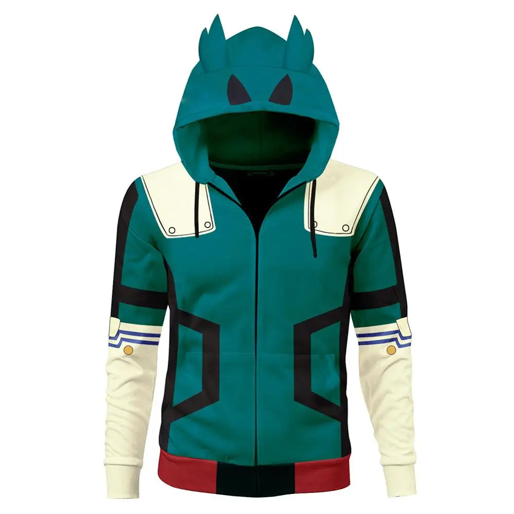 Sudadera con capucha de My Hero Academia Boku no Hero Academia Midoriya Izuku para hombre, uniforme escolar, chaqueta, Jersey