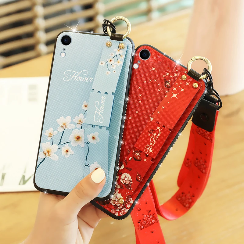 

Luxury lanyard mobile phone case For Redmi 6 5 A Pro Note 7 5 4 A A2 Lite K20 5 Plus Y1 lite Wristband bracket phone sets