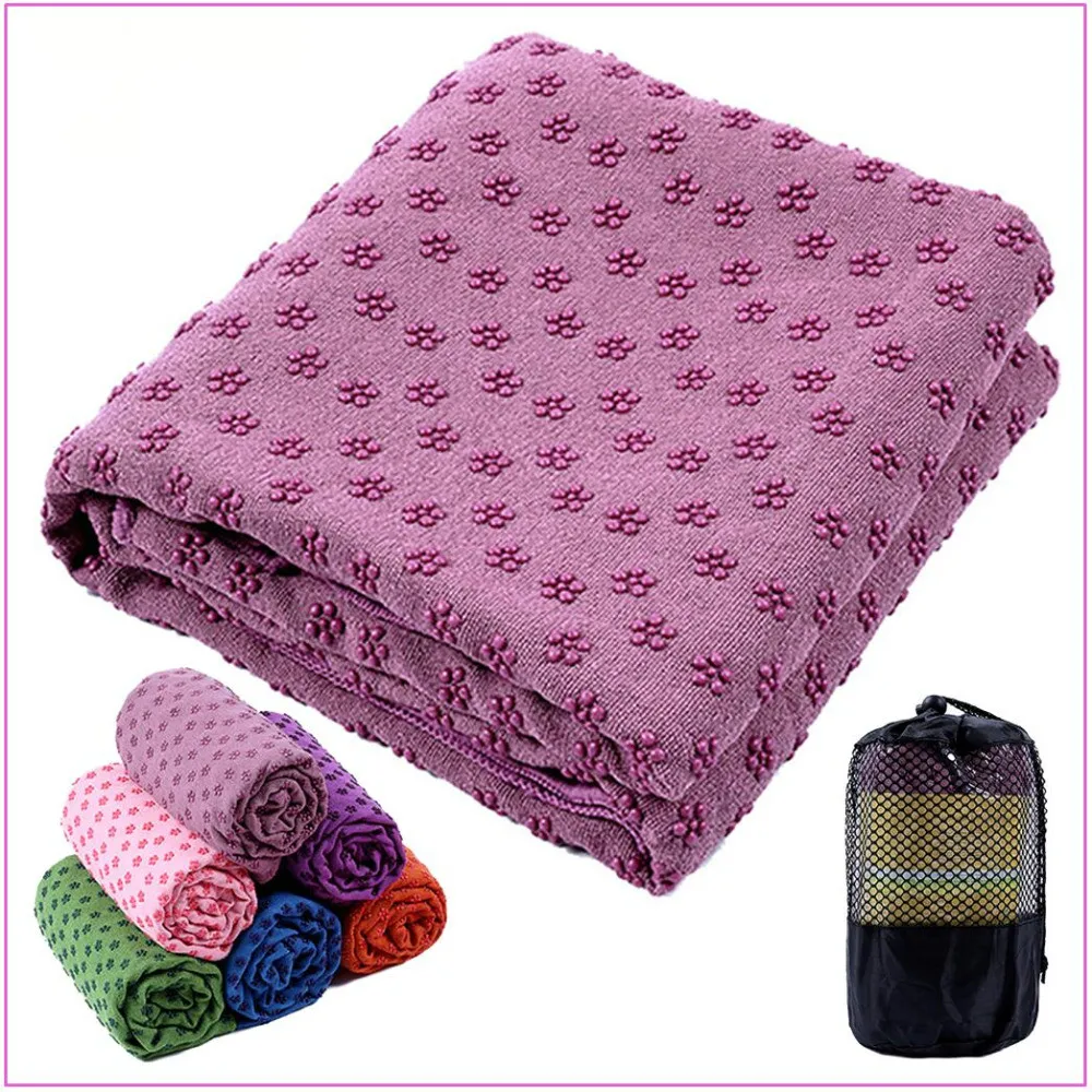 

Non Slip Yoga Mat Cover Towel Blanket with Free Bag Sport Fitness Exercise Pilates Workout Anti Skid 183cm*61cm 72''x24''