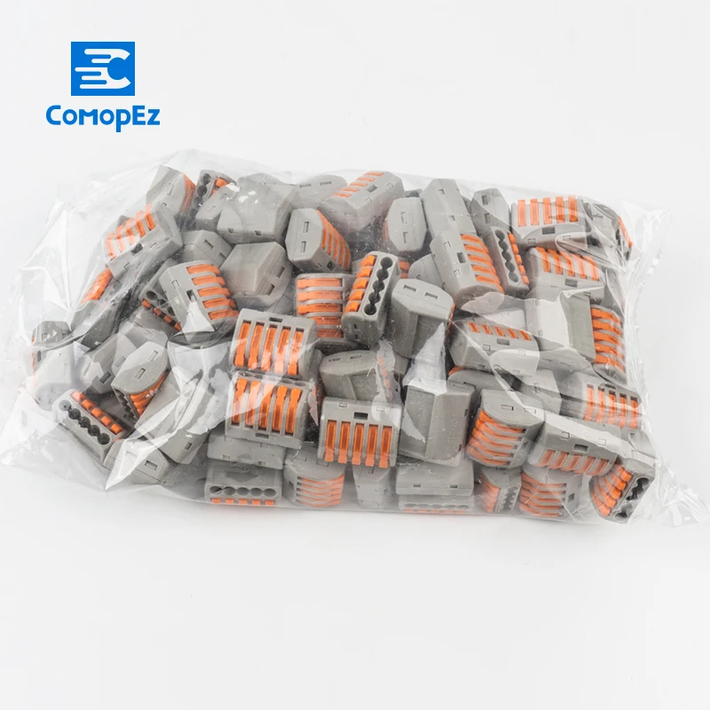 100pcs 5pin mini wire Connectors Universal Compact Wiring Connector push-in Terminal Block PCT-215 | Обустройство дома
