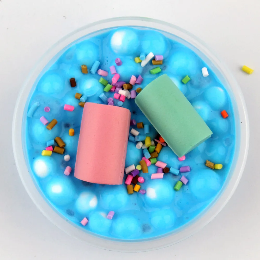 DIY полимерная глина, цветные пушистые слизи, игрушки, пушистые Хрустящие пенопластовые бусины, детская антистрессовая игрушка, слизи, расслабляющий подарок, глина, подарки Y1125 - Цвет: D