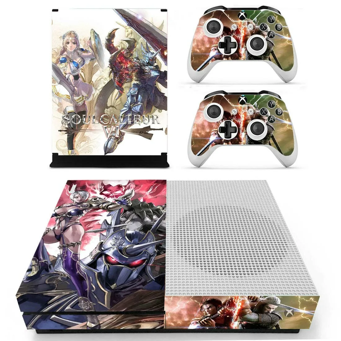 SoulCalibur VI наклейка s для Xbox One S виниловые наклейки для кожи Pegatina для Xbox one тонкая консоль и два контроллера шкуры
