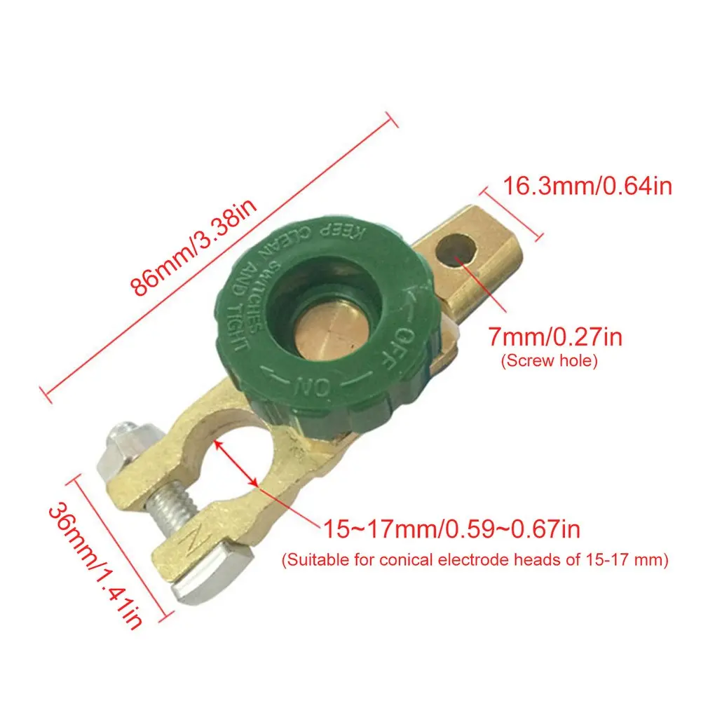 

17mm Car Motorcycle Battery Terminal Link Quick Cut-off Switch Rotary Disconnect Isolator Car Truck Auto Vehicle Parts