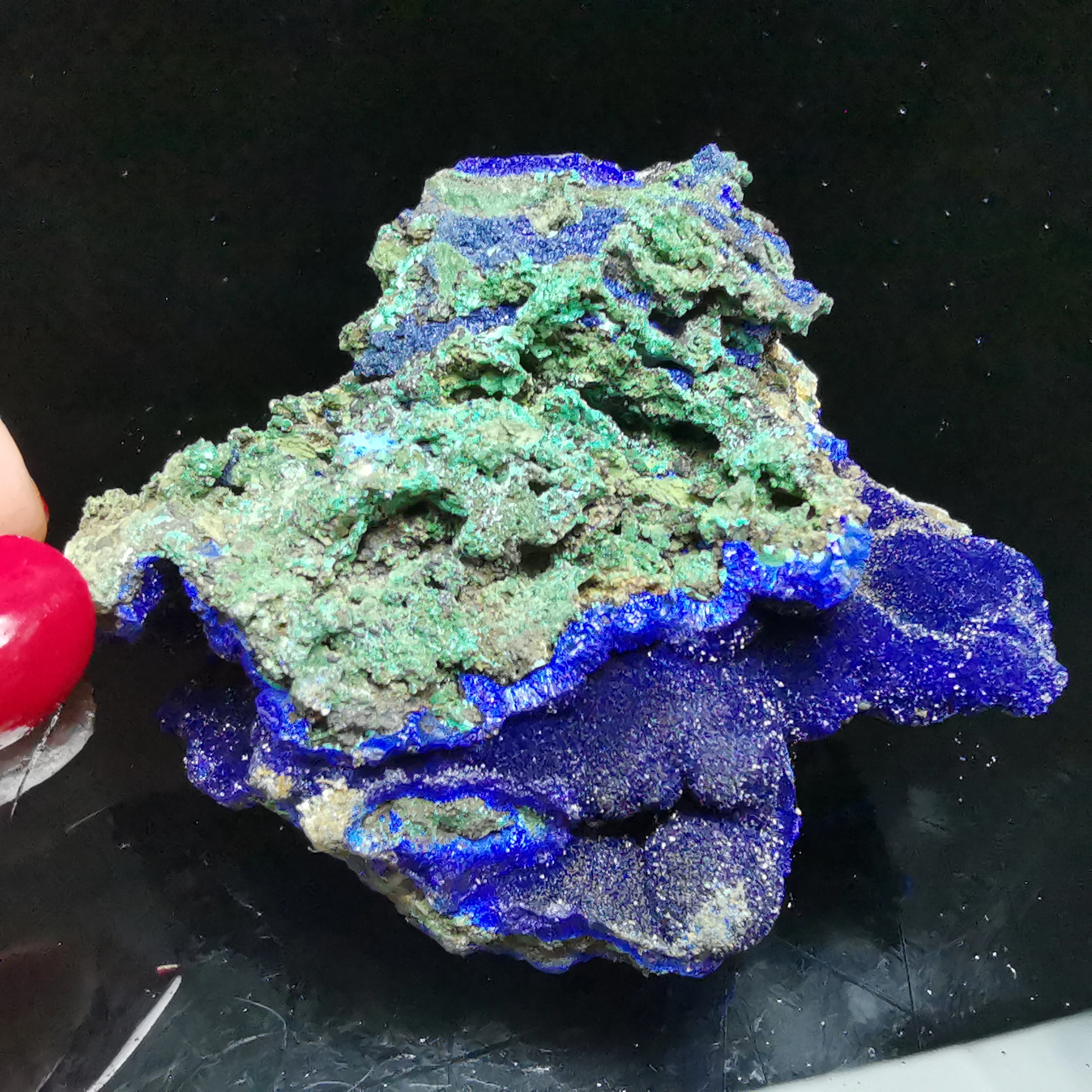 120.7Grare Cristallo Di Quarzo Naturale Naturale Azurite Malachite Pietra Preziosa Pietra Paragenetica Energia Aurale Guarigione Campioni Minerali;