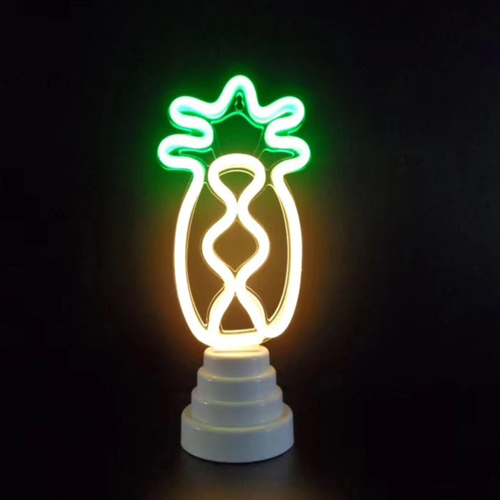 Светодиодная неоновая лампа с двойным USB аккумулятором Радужный неоновый