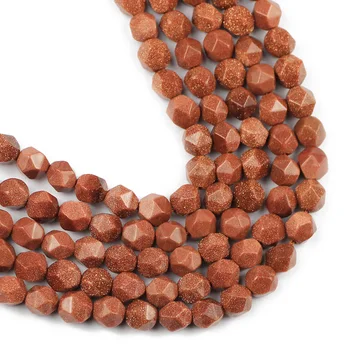 

YHBZRET Natural Faceted Golden Sand Stone 8MM Loose Spacers beads for Jewelry making DIY bracelets necklace accessories 15''