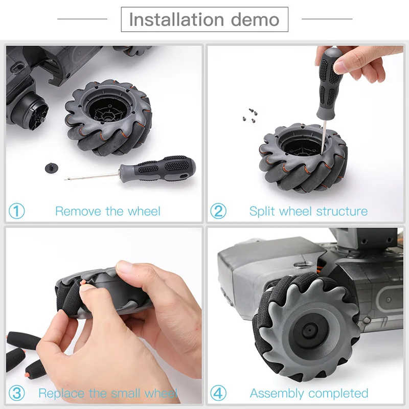 RoboMaster Steel Mecanum Support Wheel Rubber Tire Small Roller For DJI RoboMaster S1 Robot Robot Wheel Accessories