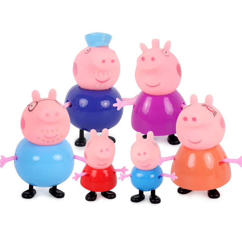 

Peppa pig George guinea pig Family Pack Dad Mom Action Figure Original Pelucia Anime Toys For Kids children Christmas Gift