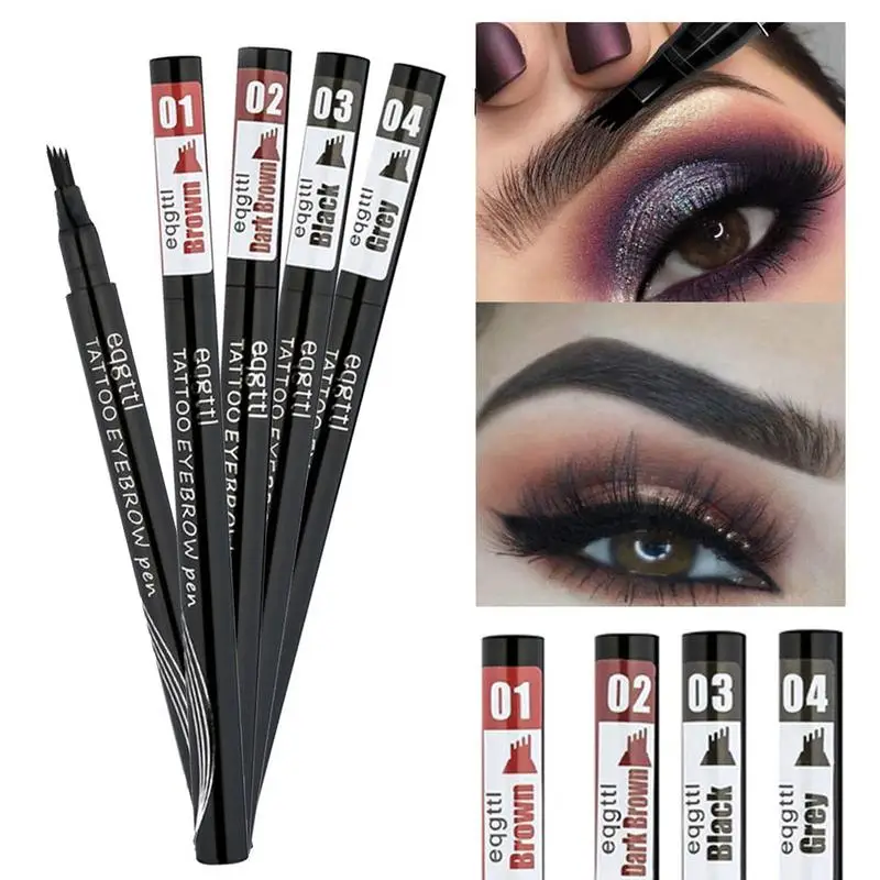 Liquid Long Lasting Eyebrow Enhancers Tool Waterproof Natural Fork Tip Eyebrow Pencil Four Heads Eyebrow Tattoo Pen Fine Sketch Liquid Long Lasting Eyebrow Enhancers Tool Waterproof Natural Fork Tip Eyebrow Pencil Four Heads Eyebrow Tattoo Pen Fine Sketch