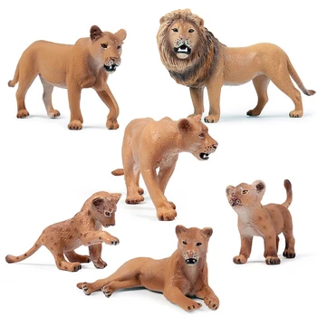 

Simulation Lion Family Collection Toys Plastic Animals Static Solid Wild Animal Toys Children