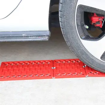 

Non-Slip Mat Foldable Tyre Emergency Mud Snow Sand Anti-Skid Board Red Snowfield, Land, Sandy Land.