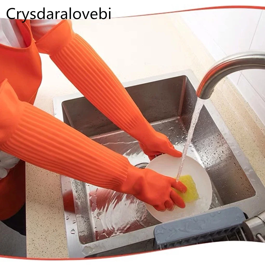 1pc Lengthen Ultra Long 45/55cm Waterproof Rubber Gloves Bowl Dish Latex Gloves Rubber Wash Car and Do Housework