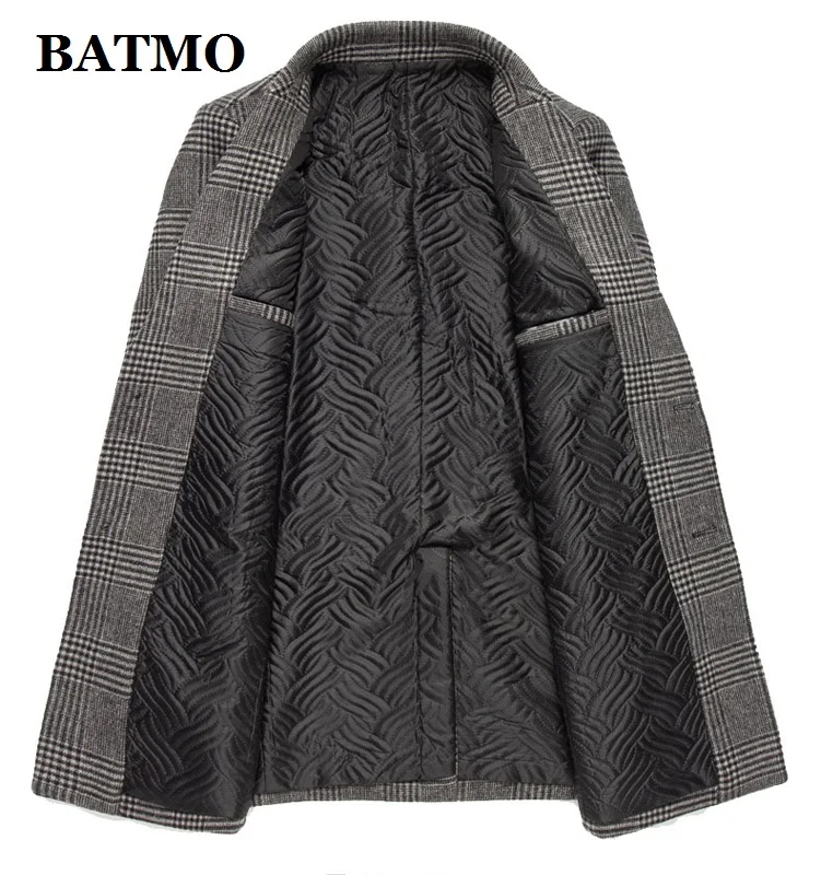 BATMO, Новое поступление, зима и осень, высокое качество, шерсть, плед, Тренч для мужчин, шерсть, клетчатые куртки для мужчин, 1915