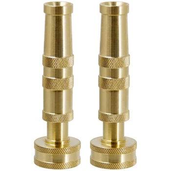 

Heavy-Duty Brass Adjustable Twist Hose Nozzle, 2 Pack, Garden Watering Brass Hose Nozzle