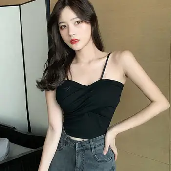 

Sexy Camisole Crop Tops Vest for Women Solid Color Camis Vest Tops V-Neck Sleeveless Tops Ladies Camis Vest #20